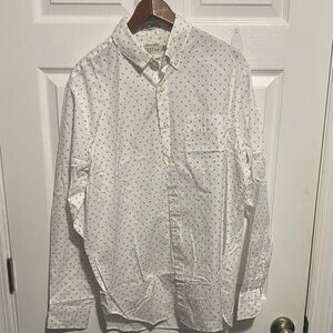 J. Crew White Patterned Casual Shirt